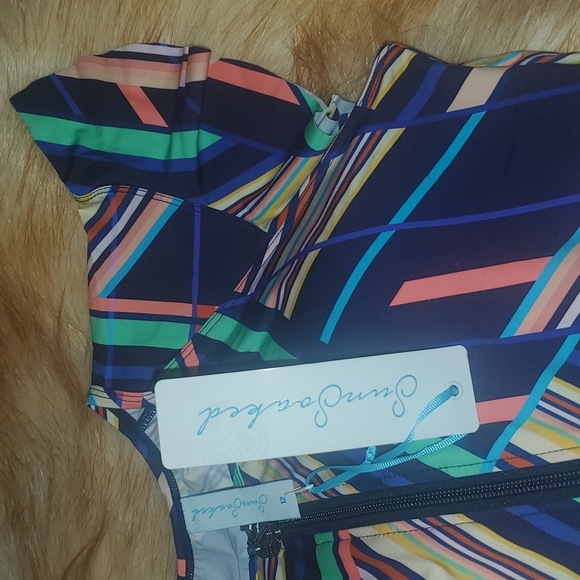 Sunsoaked Janine Ruffle puff Sleeve swimsuit sz 12 - Picture 8 of 8